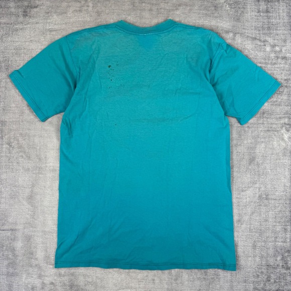 Vintage Nature Shirt Mens Large Teal Preserve Our Wetland Wilderness Dragonfly - Picture 9 of 14